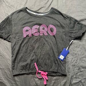 Aeropostale Gray Tee with Pink Graphic
